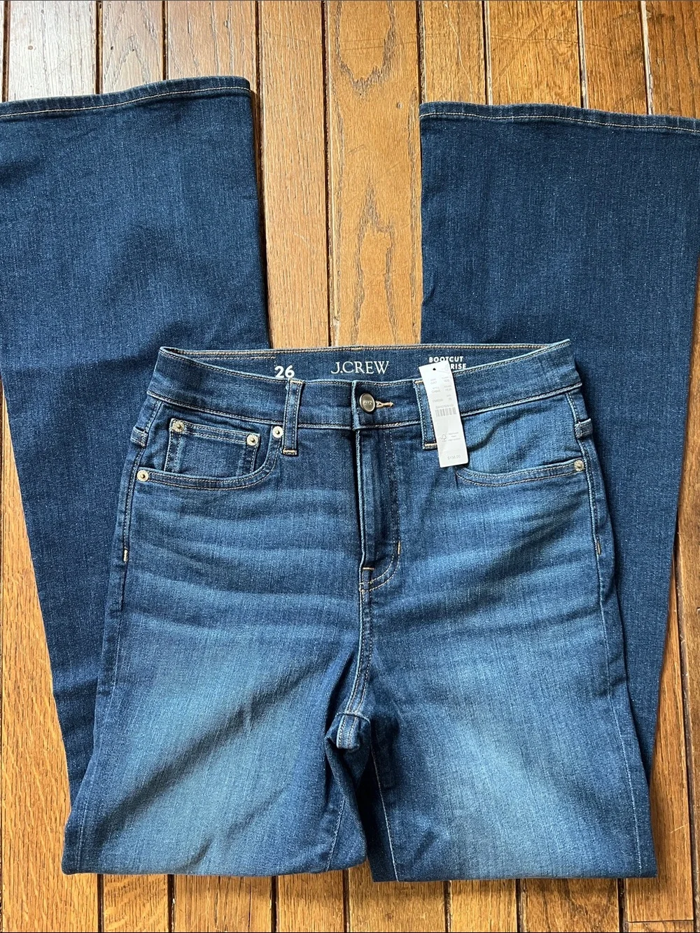 J. Crew Bootcut High-Rise Super Stretch Jeans Size 26 Medium Wash NWT